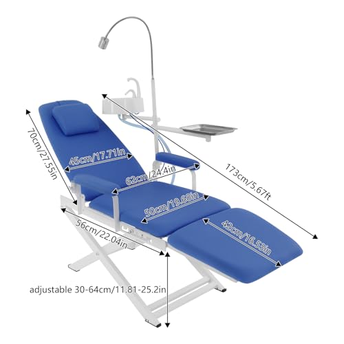 Sedia da dentista pieghevole portatile con schienale, design mobile autoportante, supporta fino a 150 kg, ideale per cliniche e assistenza domiciliare, durevole e comoda