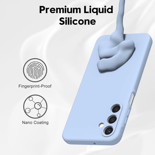 Image of DIZORO Microfiber Candy Case for Samsung M16 5g / F16 5g Smooth Touch Cushion Liquid Soft Silicone Gel Rubber Phone Cases Non-Slip Full Body Protective Shockproof Back Cover- Carolina, Light Blue