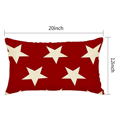 Nicokee Throw Pillow Cover Flag Stars Galaxy Red Decorative Pillow Case Home Decor 20X12 Inches Pillowcase #TOP4