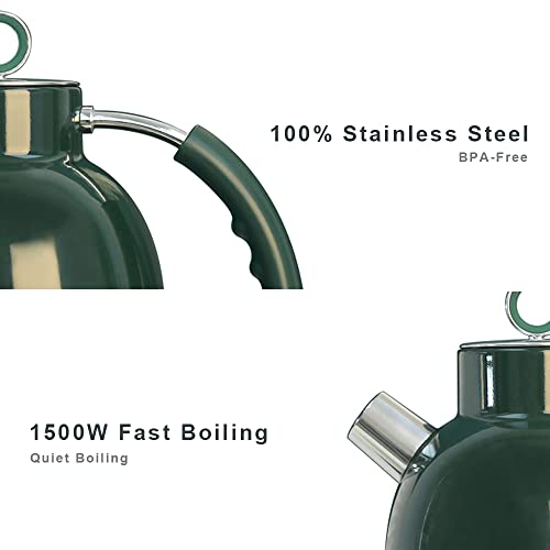 Electric Kettle, ASCOT Stainless Steel Electric Tea Kettle, 1.7L, 1500W