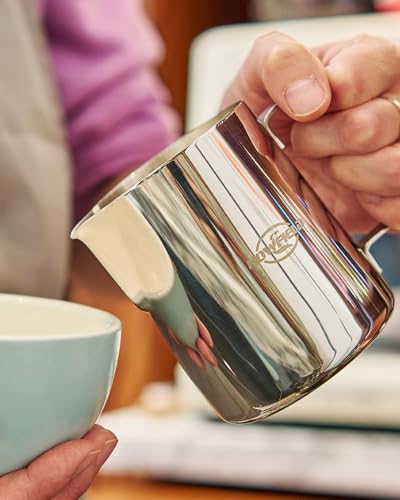 Milk Frothing Pitcher 32 Oz, Milk Frother Cup 304 Stainless Steel Steaming Jug with Clear Scale and Latte Art Pen, Barista Tools for Espresso, Cappuccino, Coffee Machine Accessories (900ml) — view 6
