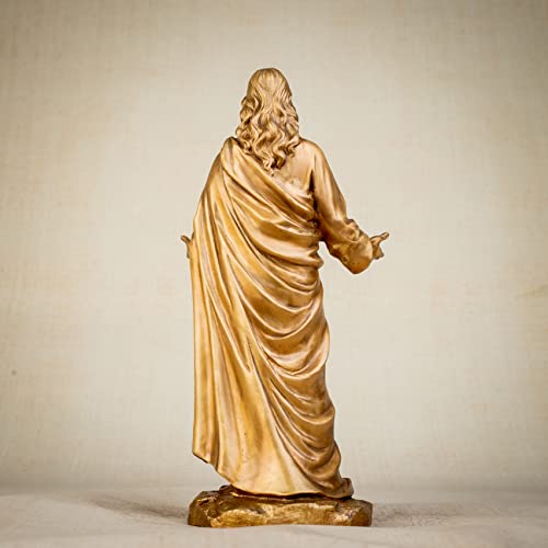 Youfine Jesus Bronze Statue, Pure Bronze Casting, 12.2″ Christ Sculpture Handmade Art Crafts For Christian Decor, Tabletop Display #TOP1