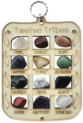 Rustic Wood 12 choshen gems Ornament with The Israel Tribes Stones Breastplate of The Great Cohen in English