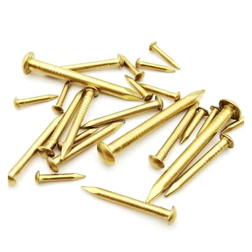 Clavos de cobre puro con cabeza redonda de 2,8 x 20 mm para muebles y cajas de joyería (20 unidades)