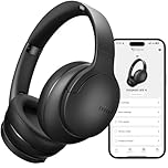 DOQAUS Bluetooth Wireless Headphones Over Ear, 90H Playtime, 9 EQ Modes, Deep Bass HiFi Stereo, Lightweight Foldable Headphones Wireless with Microphone, for Travel Work Study PC Phone, Black
