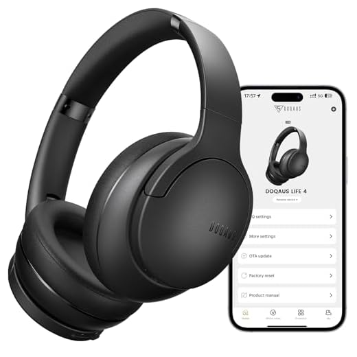 DOQAUS Bluetooth Headphones Over Ear Wireless, 90H Playtime, APP Control