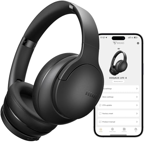 DOQAUS Over Ear Bluetooth Headphones Wireless, 90H Playtime, BT 5.4, 9 EQ Modes, HiFi Deep Bass,...