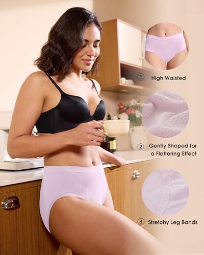 Image of BAMBOO COOL Women's Underwear Ladies Brief Seamless Panties Moisture Wicking Stretchy Full Coverage