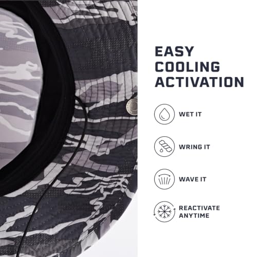 Image of MISSION Cooling Bucket Hat - Unisex Wide-Brim Hat for Men & Women - Lightweight, Foldable & Durable - Cools Up to 2 Hours