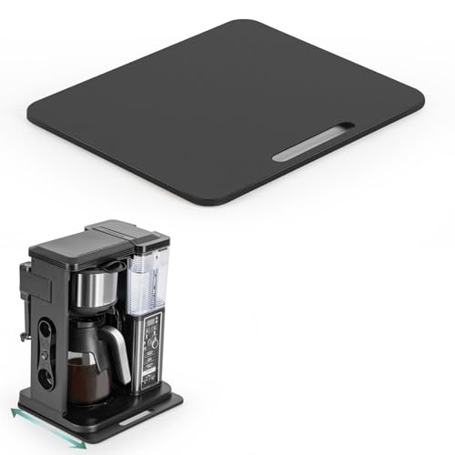ANBOXIT Metal Appliance Slider, Sliding Tray for Coffee Maker,360° Effortless Movement,Small Appliance Rolling Tray for Counter, Coffee Pot Slider, Wide - Small (10'D x 12'W)