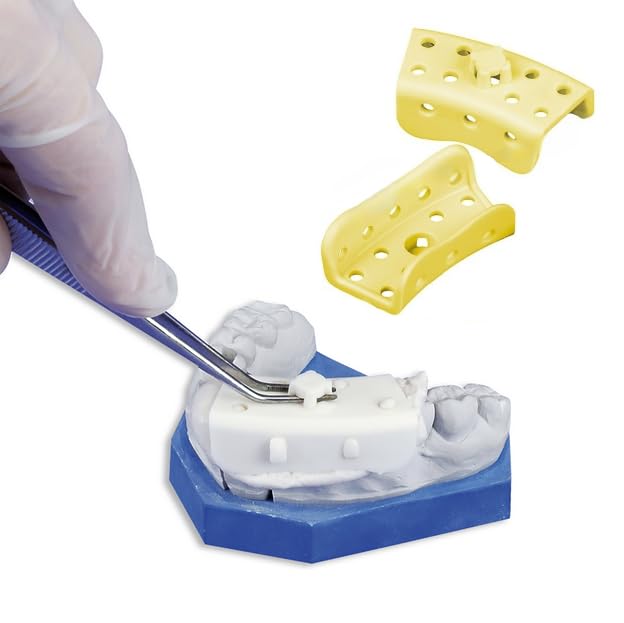 Miniatura 5 de AmeriCan Goods 25Pcs Dental Mini Impression Bandejas para Corona y Puente Cuadrante Micro-Bandeja Impresiones Amarillo