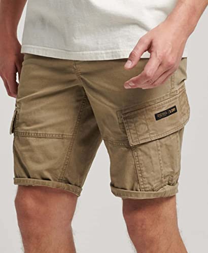 Superdry Mens Organic Cotton Core Cargo Shorts, Relaxed Fit Dress Beige Size 30 #TOP1