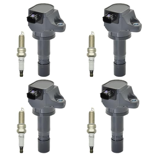 Image of Set of 4 UF672 Ignition Coil Packs with 97390 Spark Plug Kits Compatible with Honda Civic L4 1.8L 2012-2015 Acura ILX, Coil Packs Replaces # UF672, 30520R1AA01, C1823, NGK97390, 97390