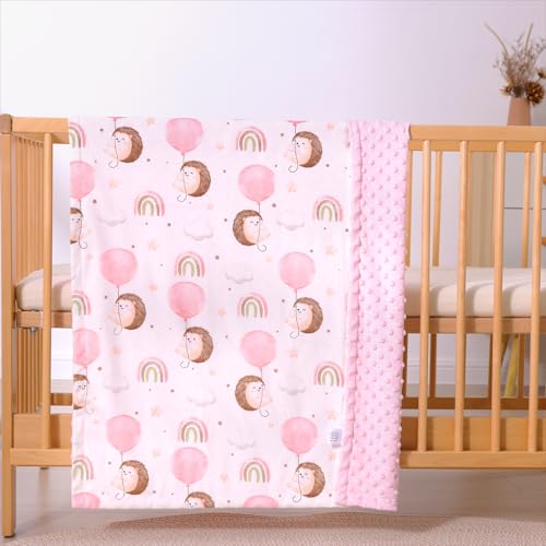 Image of Baby Nursery Bed Blankets Ultra Soft Double Layer Mini Blanket Minky Blanket Receiving Blankets Shower Gifts(Hedgehog,45 * 60in)