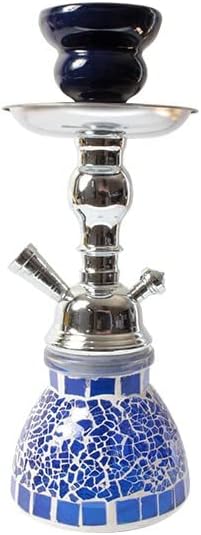 Legalize - Shisha Mosaik - Color azul - Cachimba con base de cristal - FukaH 25cm