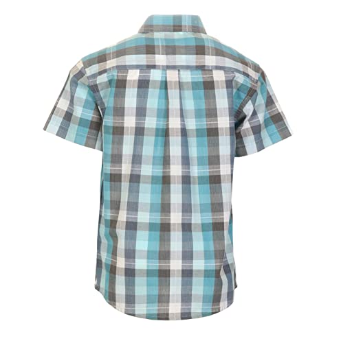 Image of Gioberti Boys Casual Plaid Checked Short Sleeve Button Down Shirt