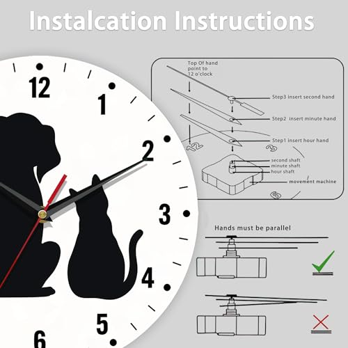 Horloge murale chat noir idée cadeau originale pour passionnés d'animaux - 6