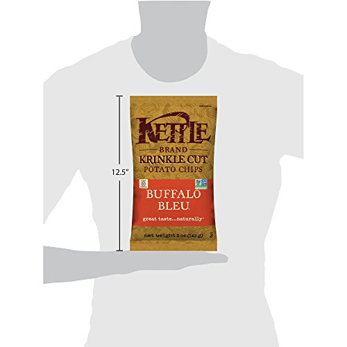 Image of Kettle Brand Potato Chips, Krinkle Cut Buffalo Bleu, 5 Ounce Bags (Pack of 15)