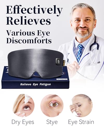 Image of Heated Eye Mask for Dry Eyes: Silk Cordless Eye Warmer Compress for Dry Eye