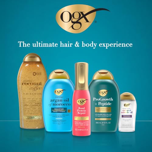 Image of OGX Sensitive + Rose Water & Pink Sea Salt Exfoliating Body Scrub + Rose Quartz, Gentle Exfoliating Daily Body Wash Softens Skin, Body Scrub for Women, Sulfate-Free Surfactants, 19.5 fl oz