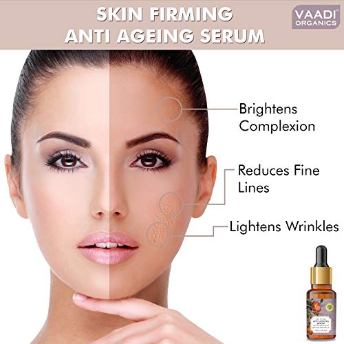 Image of VAADI HERBALS Vitamin E Anti Ageing Serum With Pomegranate Oil - Reduces Fine Lines, Lightens Wrinkles & Brightens Complexion, 10 ml