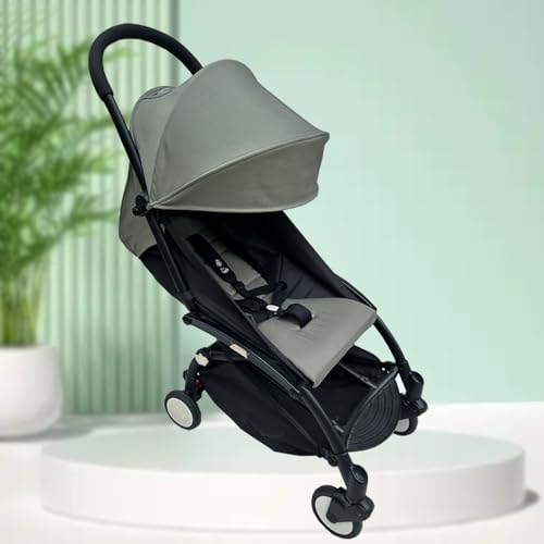 Image of Baby Stroller Seat Cushion and Canopy Compatible with Babyzen YOYO 2 and YOYO+, Pushchair Accessories Replacement Kit, Waterproof Double-Layer Fabric (Olive Green)