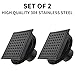Kuaisailsk 6 Inch Square Shower Drain Set of 2 with Removable, Square Grille, 304 Stainless Steel, Includes Shower Drain Base Hair Filter, Black, for Bathroom, Kitchen, Balcony 2 Pack
