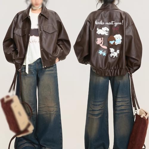 Chaqueta de piel sintética holgada cómoda y abrigada contra el frío urbano 4