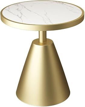 ELEFOCUS End Tables Marble Rock Slab Coffee Table, Multi-Style Side Table, Sofa Side Table, Household Small Round Table Size50cm*60cm,ColorB