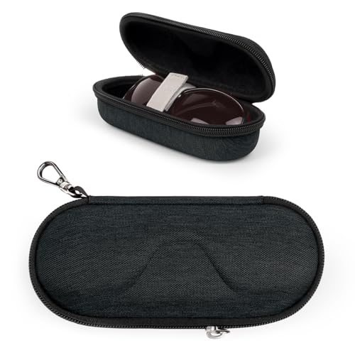 Image of Bukere Sunglasses Case, Hard Shockproof Glasses Case with Secure Strap & Carabiner Hook, Eyeglasses Storage Organizer
