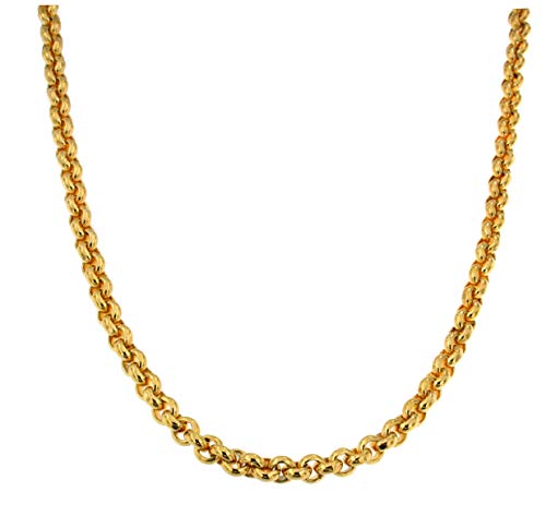 Collier en or pour homme et femme, maillon rond chic quotidien