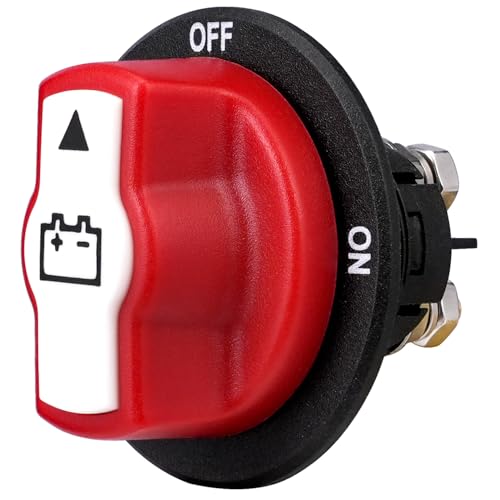 Mini Battery Switch Disconnect for Marine Boat Car Off-Road Vehicle Truck RV, 12-32V DC (Panel Mount-50A)