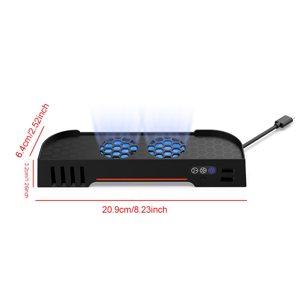 Soporte de refrigeración portátil para Switch2 con ventiladores RGB y almacenamiento para tarjetas de juego