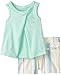 Calvin Klein Baby Girls' Two Piece Set with Green Top and Striped Short