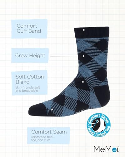 MeMoi Boys Argyle Cotton-Rich Fine-Gauge Crew Sock3