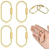 TKYZMS 4-Piece Brass Screw Lock Keychain Set,Gold Carabiner Key Rings,Universal Key Fob Holder for Men & Women - Perfect for Hanging Crafts and Various Keys