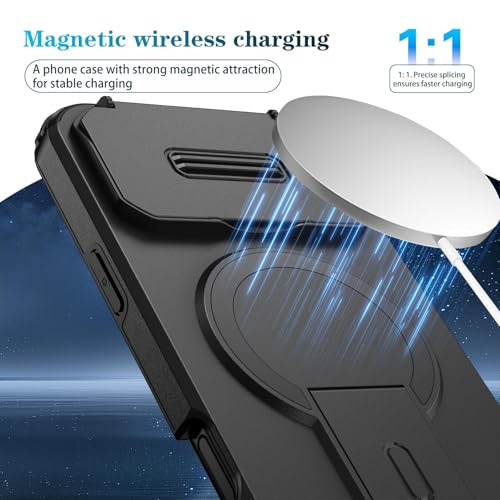 Image of ShieldTech MagStand Series Case for Apple iPhone 17 Pro Max | Mobile Phone Cover with flip-up Camera Cover, Kickstand, Shockproof, MagSafe, for Apple iPhone 17 Pro Max - Black