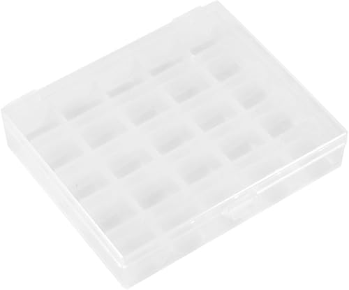 Bobbin Bobb - Caja de plástico vacía para máquina de coser, organizador de bobinas, caja transparente para 25 carretes