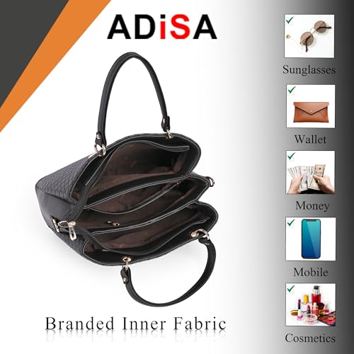 Image of ADISA quilted handbag shoulder bag for women and girls with detachable sling belt (AD4077)