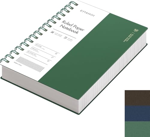 EMSHOI A5 Spiral Notebook College Ruled Lined Journal, Small...