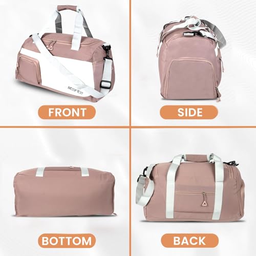 Storite Nylon 50 cms Imported Travel Duffle Bag Multi- Pocket Sports Shoulder Bag for Women with Wet Pocket & Shoe Compartment Weekender Overnight Travel Luggage Bag (Deep Pink - 50 x 25 x 27 Cm) 3 41XAjZSDL8L