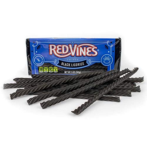 Redvines Black Licorice Twists - ( 3 X 141g Packs) - Red Vines Black Liquorice - American Liquorice