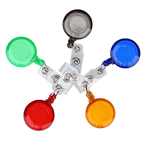 5pcs/Set Retractable Key Name Tag ID Card Belt Clip Holders Round Badge Reels Valentine's Day/Mother's Day/Father's Day/Wedding/Anniversary/Party/Graduation/Christmas/Birthday Gifts