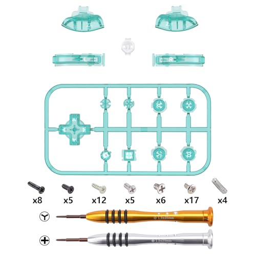 Image of eXtremeRate Emerald Green Replacement ABXY Home Capture Plus Minus Keys Dpad L R ZL ZR Trigger for Nintendo Switch Lite, Full Set Buttons Repair Kits with Tools for Nintendo Switch Lite
