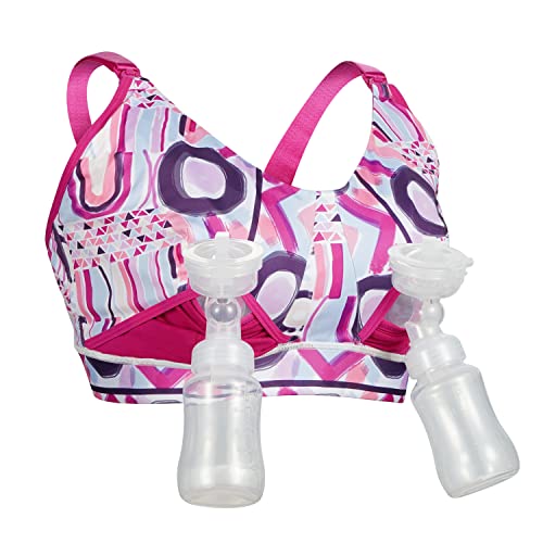 Image of Nursing and Pumping Bra in One, Pumping Bra Hands Free, Maternity Sports Bra
