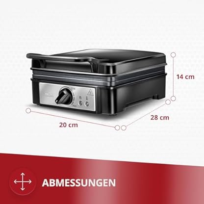 MPM - MGO24 - Waffeleisen - mit Platten für 2 Waffeln nach belgischer Art - Dicke Waffel - Viereckig - Doppelt - mit Antihaftbeschichtung und Thermostat - 1400 W - Elektrisch - Schwarz – Bild 3