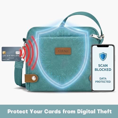 Image of Anti Theft Crossbody Bag for Women, RFID Blocking Travel Purse Slash Proof | CHUNLI Pickpocket Proof Crossbody Bags, Travel Purse Bag with Lockable Zippers & Slash Resistant Strap