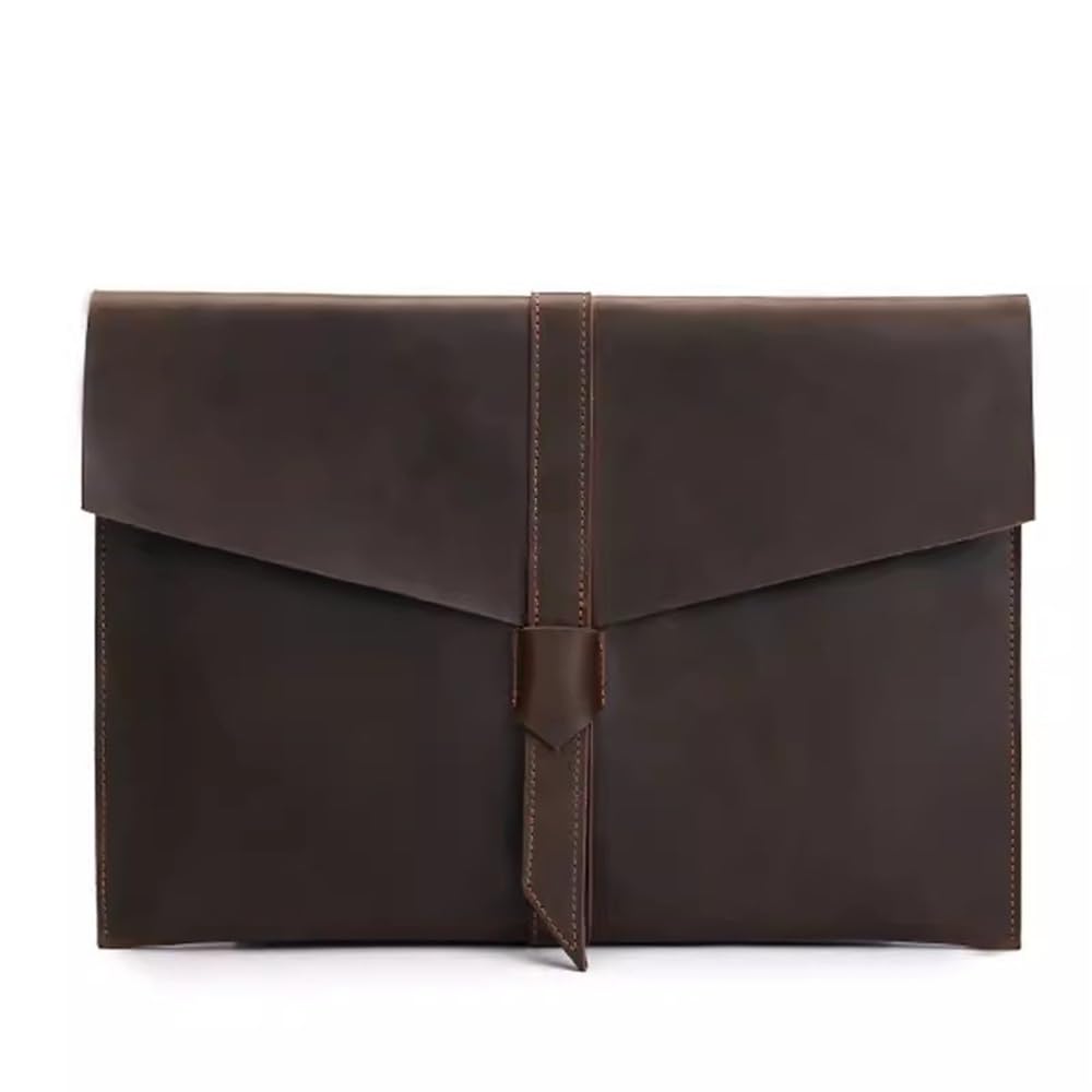 Etui na dokumenty ze skóry PU, Skórzany organizer na dokumenty i koperty o dużej pojemności, brązowy/kawowy, 34 x 25 cm(Coffee)