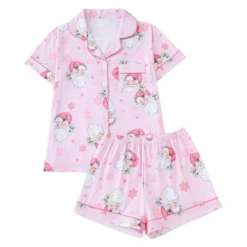 Pyjama femme Noël ensemble short manches courtes coton quotidien