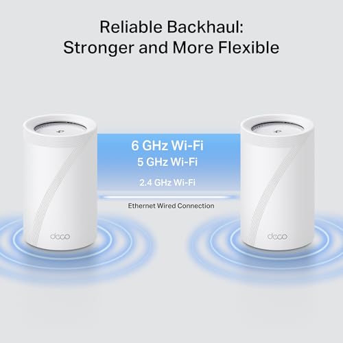 Image of TP-Link Deco 7 Pro BE17000 Tri-Band Wi-Fi 7 Whole Home Mesh System | 9-Stream, 10G RJ45 /SFP+ Combo | Multi-Gig Wired Backhaul | Up to 3,300 Sq.ft | HomeShield, MLO, 320 MHz | BE77 1-Pack Router
